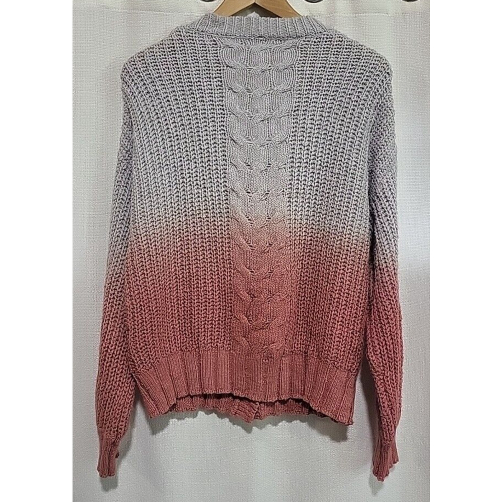 HelloNite Dip Dye Oversized Chunky Knit Sweater Cardigan Ombre Women's Size XS - Picture 2 of 16